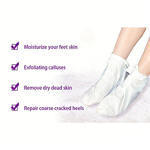 Masque pour les pieds au collagène <span class=keywords><strong>de</strong></span> luxe, chaussettes au collagène avec logo personnalisé pour salon <span class=keywords><strong>de</strong></span> beauté des ongles - Product Image 3