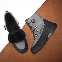 Chaussures en coton à tige haute, bottes d'hiver chaudes doublées de polaire, baskets de sport décontractées, bottes à semelle antidérapante pour homme