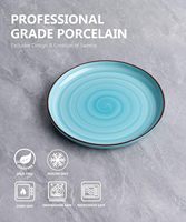 Ensemble de 6 assiettes rondes en porcelaine, assiettes en céramique de 10 pouces, lavables au lave-vaisselle, au four et au micro-ondes, couleurs assorties et fraîches