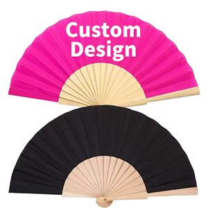 Ventiladores Plegables de Bambú con Borde de Encaje Hechos a Medida de Alta Calidad, Venta al por Mayor, Regalos de Recuerdo, Ventiladores de Mano para el Hogar - Product Image 3