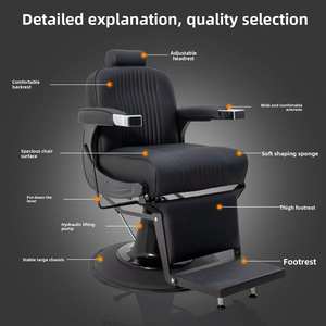 Chaise de salon en cuir synthétique haut de gamme, durable et multifonctionnelle pour la coupe de cheveux, le rasage, les soins capillaires, la beauté et les soins personnels - Product Image 4