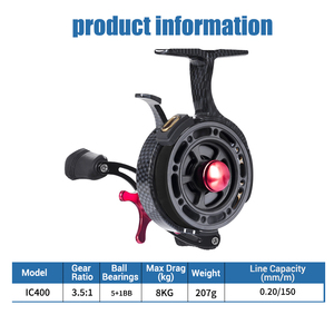 Carrete de Pesca con Eje Alto y Descenso Lento Micro-Magnético, Especial <span class=keywords><strong>para</strong></span> Cañas de Pesca en Hielo y Balsas - Product Image 6