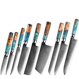 Couteau <span class=keywords><strong>de</strong></span> Chef en Acier Damas <span class=keywords><strong>de</strong></span> Haute Qualité avec Manche en Résine Bleue, 10cr 67 couches, <span class=keywords><strong>Couteaux</strong></span> <span class=keywords><strong>de</strong></span> <span class=keywords><strong>Cuisine</strong></span> <span class=keywords><strong>Japonais</strong></span> Santoku, Éplucheur, Désosseur, Ensemble <span class=keywords><strong>de</strong></span> <span class=keywords><strong>Couteaux</strong></span> <span class=keywords><strong>de</strong></span> <span class=keywords><strong>Cuisine</strong></span> - Product Image 1