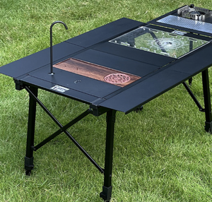 Taimi Second Magic Modern Outdoor Extendable Folding <b>Table</b> Portable Single Camping <b>Table</b> Aluminum Rectangular Leg Base WK0402 Ou - Product Image 1