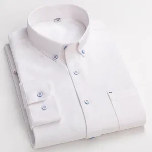 Camicie a maniche lunghe in cotone 100% Oxford per gli uomini <span class=keywords><strong>vestiti</strong></span> <span class=keywords><strong>neri</strong></span> a righe di design a quadri Casual traspiranti per la primavera per gli uomini Casual - Product Image 5