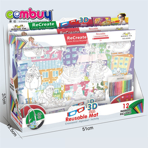<span class=keywords><strong>Livre</strong></span> de coloriage et de dessin <span class=keywords><strong>3D</strong></span> réutilisable pour enfants - Product Image 6