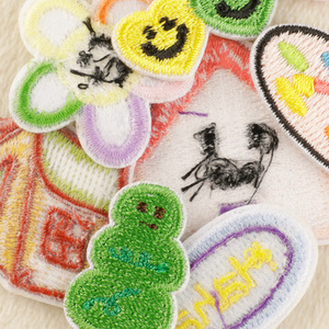 Patch <span class=keywords><strong>brodé</strong></span> original, petit motif maison de dessin animé et fleur, accessoire coréen Wappen, patch décoratif en tissu polyester pour DIY - Product Image 2