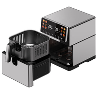 Friteuse à air électrique 8L de haute qualité avec double chauffage, écran tactile LED, contrôle intelligent et revêtement antiadhésif pour usage domestique