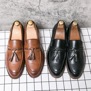 2021 New Styles Men's Plus 48 Shiny Sequin Luxury Tasseled Leather Dress Shoes