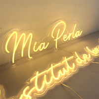 Letrero de Neón Personalizado con Letras LED, Luz con Nombre Personalizado, Decoración Acrílica para Colgar en la Pared, para Bodas, Cumpleaños, Dormitorios
