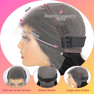 شعر مستعار رخيص 13x4 HD شعر مستعار مموج لجسم الإنسان بكثافة سابقة انتزع شعر مستعار بدانتيل أمامي شفاف مع شعر طفل - Product Image 4