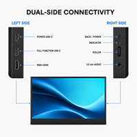 Moniteur portable réglable de 15,6 pouces avec support USB C, écran secondaire pour le bureau