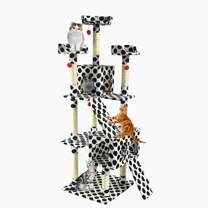 现代设计批发豪华大型攀爬多层猫玩具木宠物猫树塔