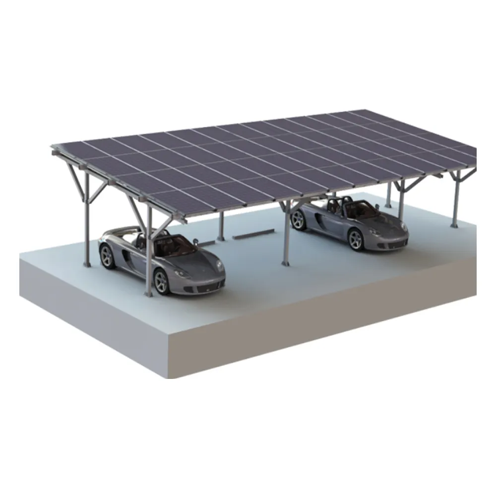 Fotovoltaïsche Grond Mount Carport Solar Montagesysteem Aluminium Solaire Carport Structureel Voor Parkeren
