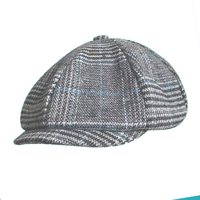 Dairui Vintage Plaid Newsboy Cap, 8 paneles de mezcla de lana Baker Boy Hat para hombres y mujeres, cálido a prueba de viento Otoño Invierno gorra plana
