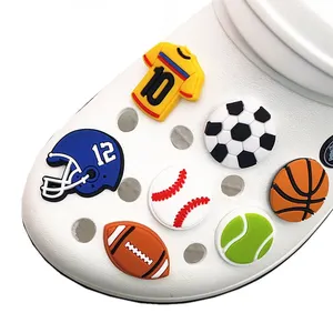 Custom Sports Style Shoe Decoration Basketball/Soccer/Tennis/Baseball/Football Model Shoe Charms Accessories for jibz Kids