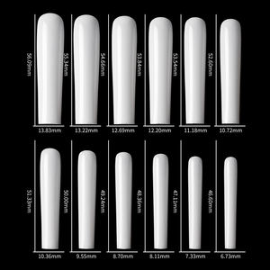 504 Stück XXL Französischer Stil Lange Ballett-Kunstnägel Halbe Abdeckung Acryl Sargform Trapez Klar/Natur Nagelspitzen - Product Image 4
