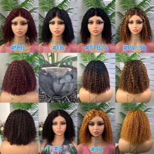 Perruque sans colle 5x5 à fermeture en dentelle, bouclée et crépue, vente en gros, perruques en cheveux humains, petites boucles, perruques courtes bouclées style bob - Product Image 6