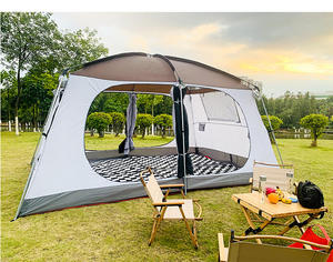 Grande tente Oxford double couche quatre saisons, imperméable, épaissie, deux chambres, un salon, pour 6-8 personnes, camping - Product Image 4