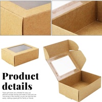 In Stock Mini Rectangle Kraft Paper Boxes with Clear Windows White Cardstock Food Grade Cake Box Recyclable Custom Size