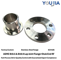 ASME B16.5 SCH10S RF Lap Joint Flange Stub End 316 Baja Tahan Karat DN150-DN600 Dibuat dengan Mesin CNC YOUJIA Pengolahan Petrokimia Pengolahan Air