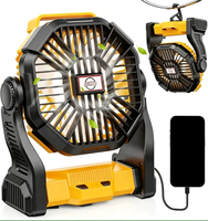 Ventilateur de table rechargeable édition spéciale avec refroidissement par air, chargeur de batterie, classe A, avec lumière, pour retour et remplacement