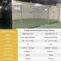 Industriële grootschalige 500-2000kg fruit- en groentedroger met hoge efficiëntie warmtepomp PLC voor het drogen van uien en mango's