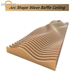 Hiện Đại Bằng Gỗ Hạt Kim Loại Trần Trần Trang Trí Vật Liệu Căng Ceilingaluminum Trần Hồ Sơ - Product Image 2