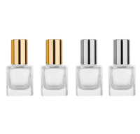 Vente en gros de flacons en verre transparents de 5 ml de forme carrée à fond épais pour huiles essentielles et parfums
