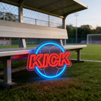 Neonawall Individuelles KICK Fußball LED-Neonschild USB Spieltag Fußball-Fan Schlafzimmer Heim Sport Wanddekoration IP65 Zertifiziert Dimmbar