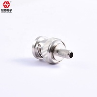 Konektor kabel tembaga tipe Crimp 50ohm BNC Male berlapis nikel tahan lama untuk aplikasi RF konektor RG58 BNC