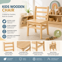 Chaise en bois Montessori pour tout-petits, mobilier de garderie préscolaire avec dossier arrondi pour les zones d'activités des enfants en maternelle