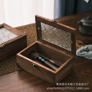 Paulownia Wood Storage <b>Box</b> Set Jewelry Organizer <b>Small</b> Medium Large Size Solid Color Flip Top Dustproof Wooden <b>Box</b> - Product Image 4