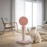 Jouet griffoir pour chat en forme de sucette mignonne avec corde en sisal naturel et balle de stimulation pour chats