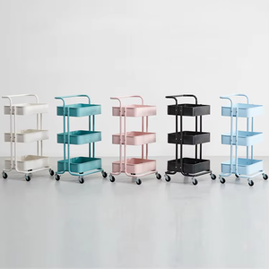 Çift arabası depolama rafları <span class=keywords><strong>3</strong></span>-Tier Metal ofis rafları kitaplar için oyuncaklar ofis banyo oturma odası için kolay ayakta - Product Image 3