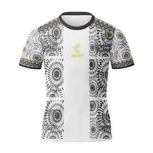 Maillot de football personnalisé Mexique, broderie et impression par transfert thermique, haute qualité, manches courtes, design noir et or, pour joueurs d'équipe - Product Image 5