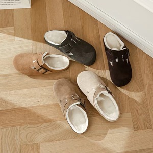 Zuecos <span class=keywords><strong>Birkenstock</strong></span> de Invierno con Suela Gruesa, Zapatos Planos de Corcho con Forro de Peluche Cálido y Antideslizante para Mujer, Pantuflas Peludas - Product Image 6