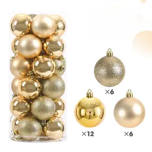 Weihnachts dekoration 6cm Galvanik prozess Plastik ball Party hängen Anhänger hängen Ball klassisches Set