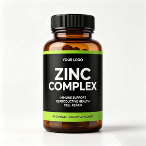 Cápsulas de Complejo de Zinc de Marca Privada OEM, 60 Píldoras, Refuerzo Inmunológico, Salud Reproductiva, Reparación Celular, Suplemento Dietético Vegano de Zinc - Product Image 1