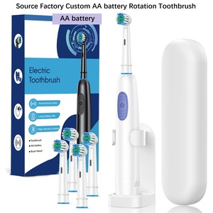 2Factory Custom OraB Rotating-Oscillating Electric <strong>Toothbrush</strong> Soft Bristles IPX7 Waterproof AA Battery Travel <strong>Case</strong> Household - Product Image 2