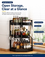 Organisateur d'angle de comptoir de cuisine à 3 niveaux pour épices, support de rangement triangulaire pour bouteilles d'assaisonnement