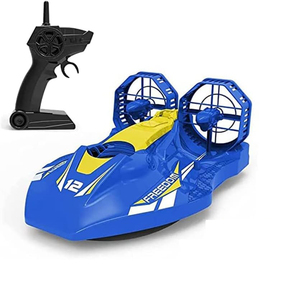 Dwi Dowellin Bateaux télécommandés Aéroglisseur 2.4GHz Bateaux amphibies RC Double moteurs pour piscines Lacs et terres lisses - Product Image 1