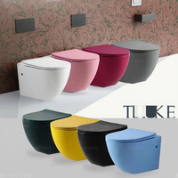 BC-1058F moderne monobloc en céramique allongée toilette mur suspendu lavage UF p-trap pour hôtel moderne salle de bain coloré sanitaire