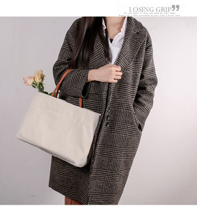 Borsa da Shopping personalizzabile di grande capacità in tela di Design coreano per donna portatile in borsa con Logo di nicchia - Product Image 5