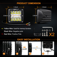 GESLLA 40W Offroad Truck Work Barra de luz LED 3 4 7 12 20 pulgadas Blanco cálido 22 32 42 52 Cubo 12D Offroad Led Light Wrangler Accord