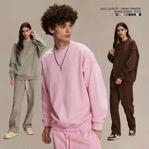 Men's 430g 100% Cotton Oversized Hooded Pullover <b>Print</b> Street Style Autumn Fashion - Product Image 1