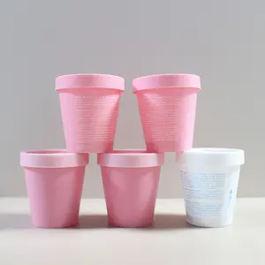 Custom 200ML 100ml 50ml 8oz Empty Luxury Plastic Scrub Cream Jars Matte pink white Ice Cream Containers For Makeup