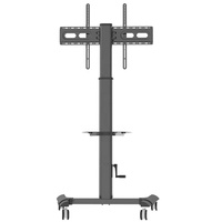 Soporte de suelo de TV ajustable en altura de alta calidad 600x400mm VESA Mobile TV Cart Heavy Duty Lockable Wheels para 32-70 "LCD/LED