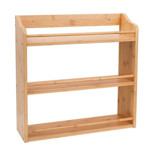 ชั้นวางเครื่องเทศไม้ไผ่ติดผนัง3ชั้นสำหรับวางบนเคาน์เตอร์ห้องครัว - Product Image 2