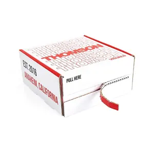 Tùy Chỉnh Peel Off Zipper Cứng Sóng Bao Bì Bưu Phẩm Bưu Phẩm Hộp Tear Strips Mailing Box Cho Vận Chuyển